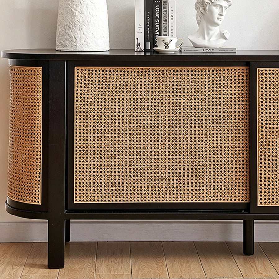 Dot Rattan Sideboard, Ash Wood & Black