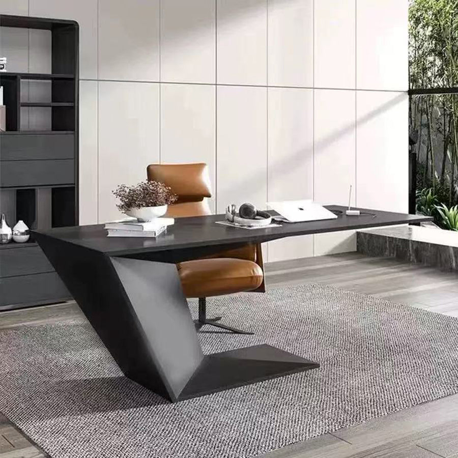 Tariq Modern Office Desk For Home, Black Wood