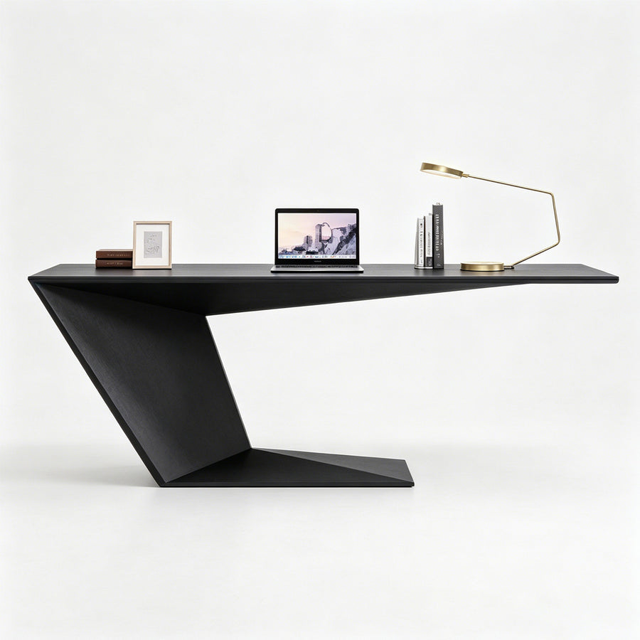 Tariq Modern Office Desk For Home, Black Wood
