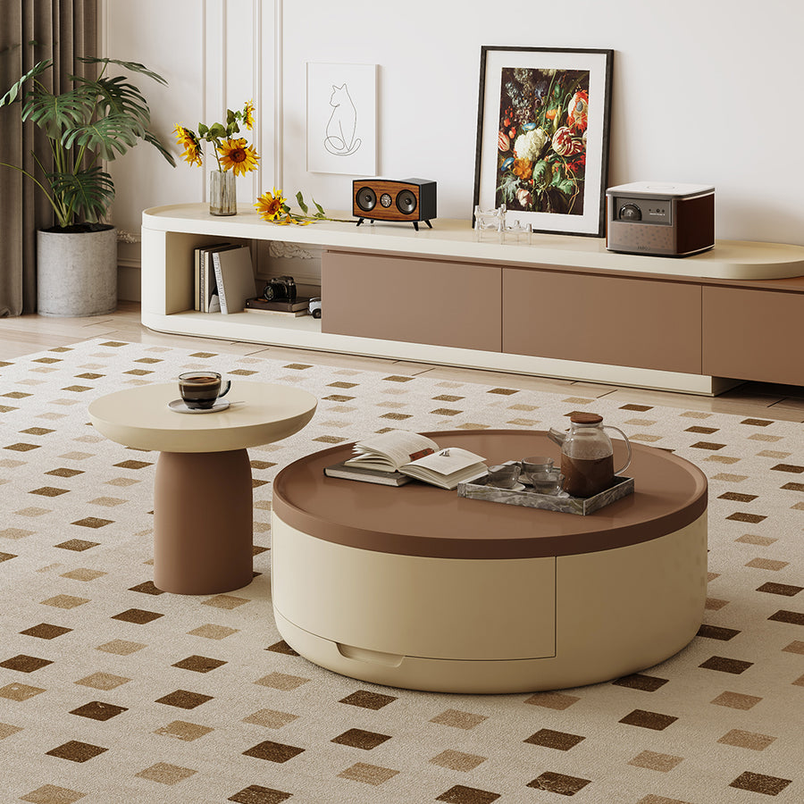 D'Angelo Round Coffee Table Set With Storage styled for d angelo round coffee table for living room