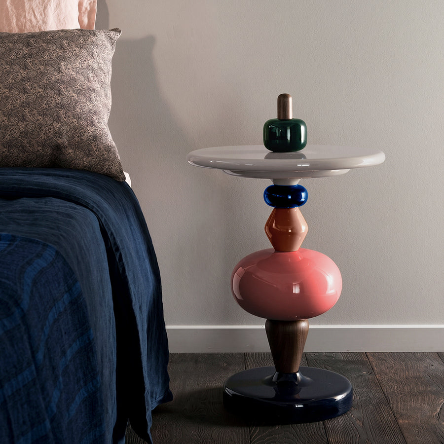 Aspasia Side Table, Ash wood detail view for end table for living room