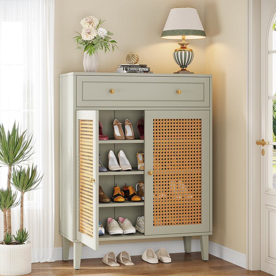 Amelie Shoe Storage, Rattan Shoe Cabinet - amelie shoe rattan shoe storage cabinet UK