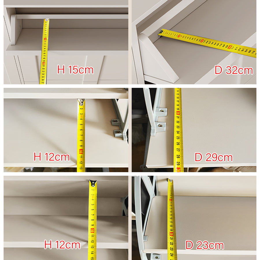 Emilio Slimline Shoe Storage For Hallway, Cream styled for narrow shoe storage cabinet