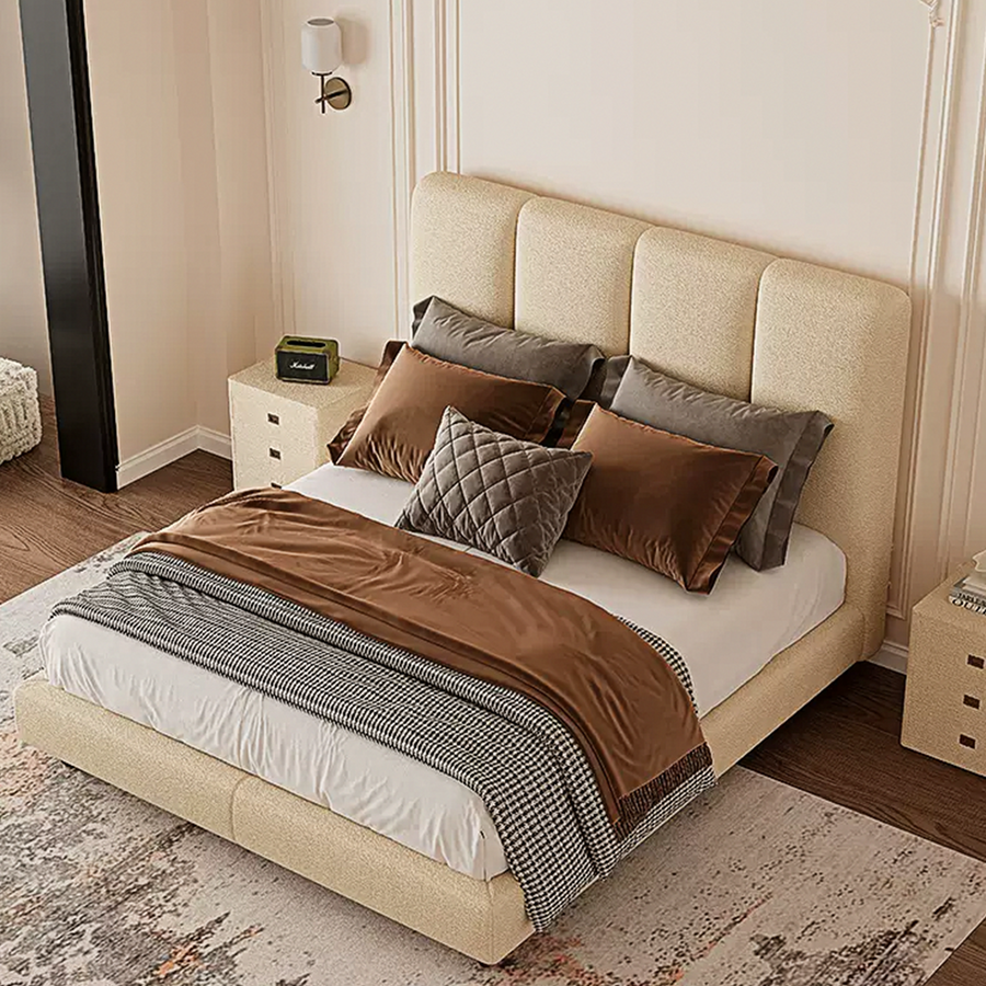Ambrose Double Bed, Queen Bed styled for bedroom storage bed