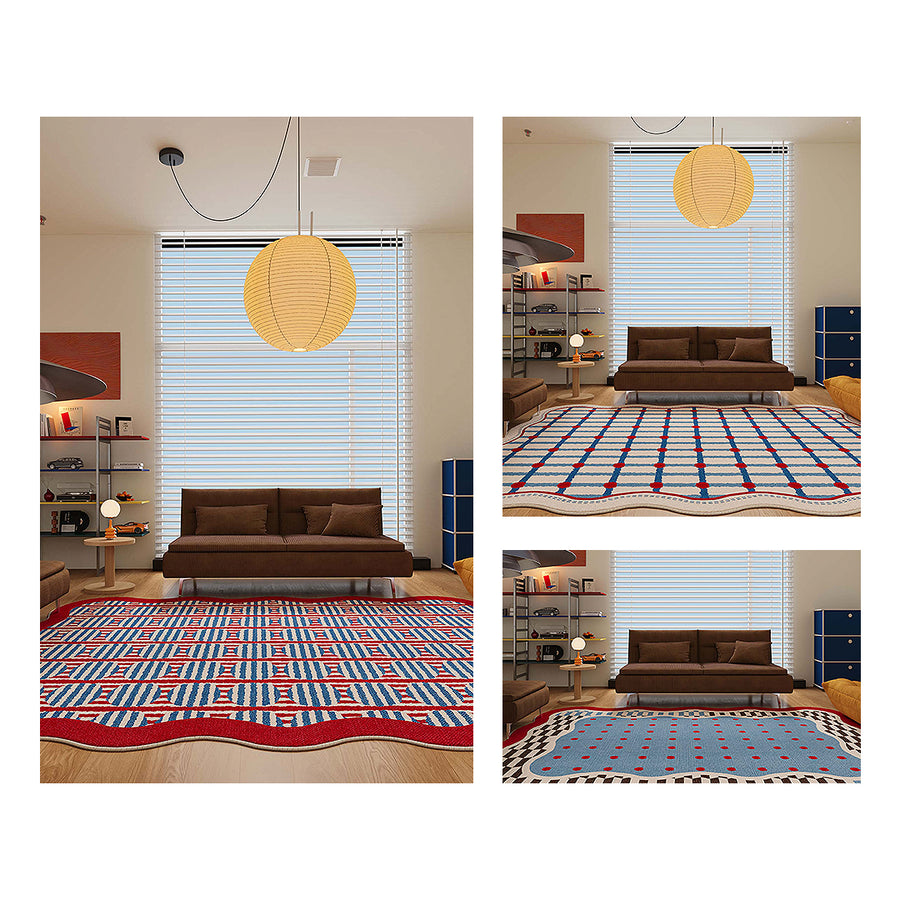 Penelope Retro Rug, Various Styles Available styled for patterned area rug