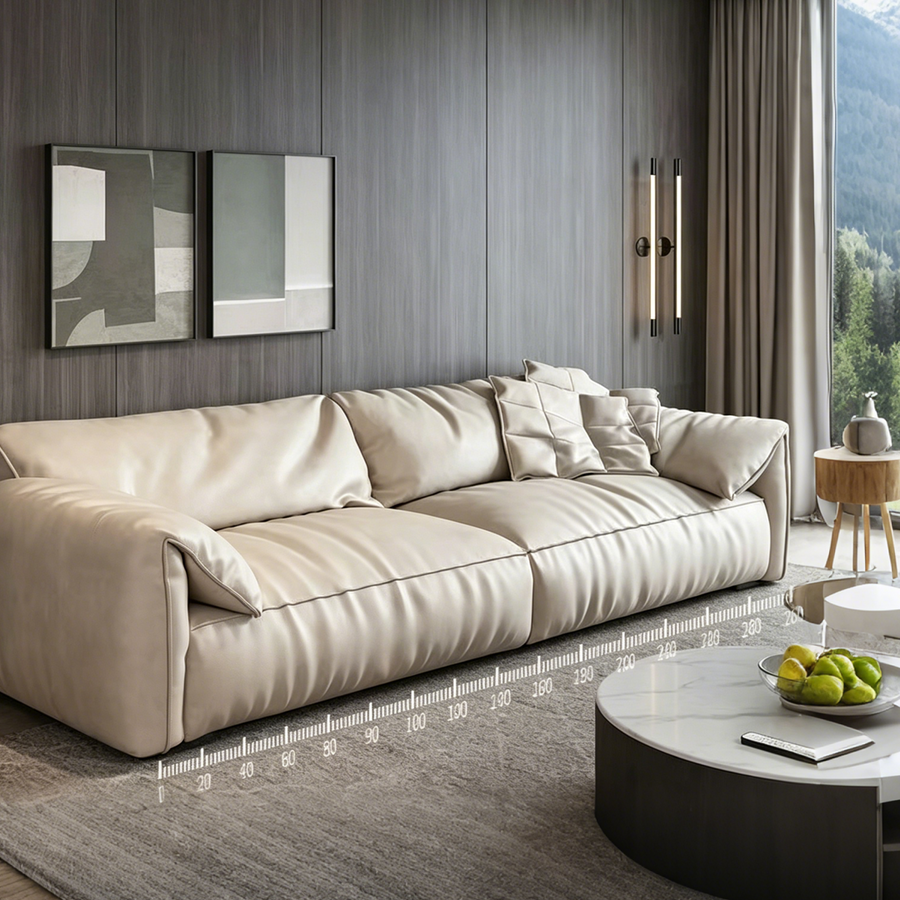 Kirk Two Seater Sofa, Leathaire front view as a small two seater sofa