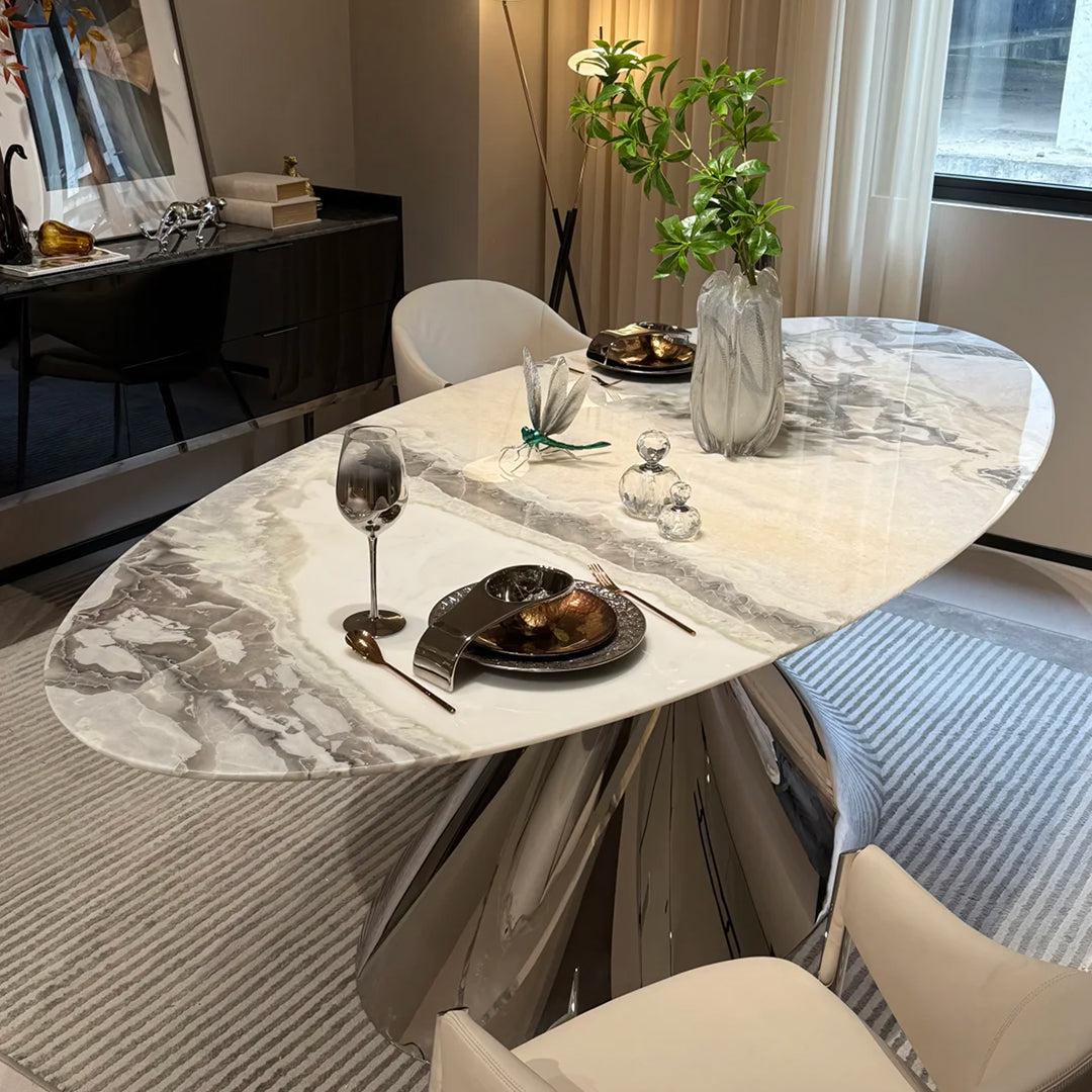 Pires Oval Dining Table, Sintered Stone