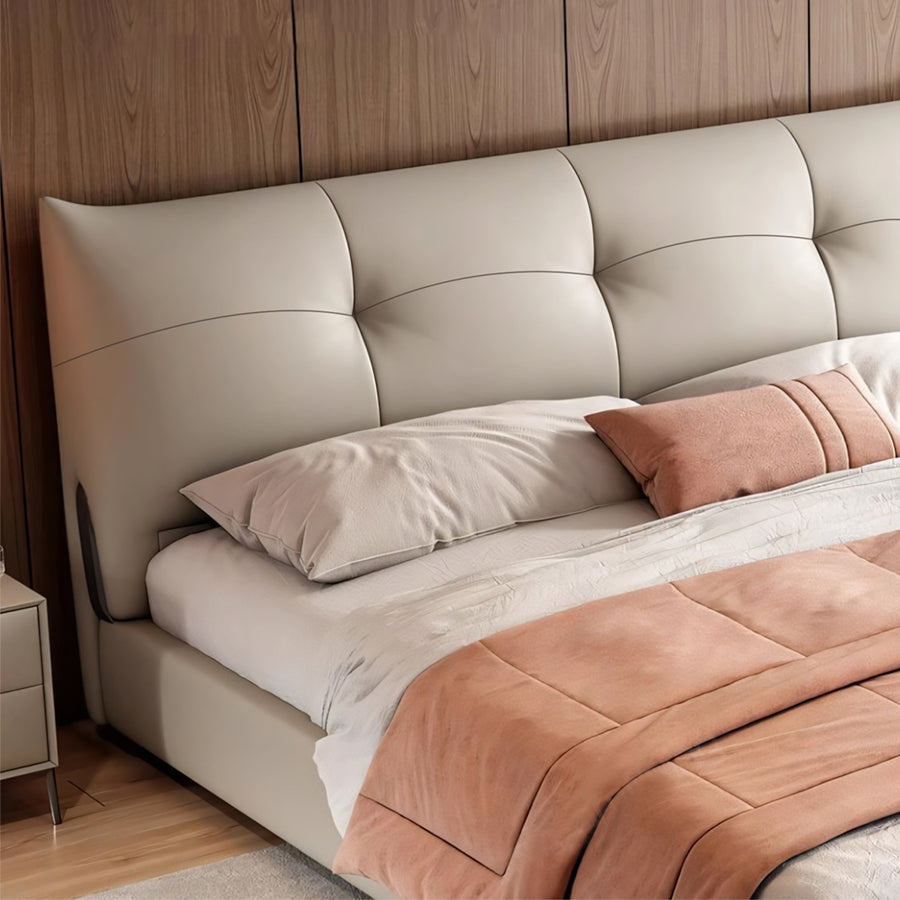 Arjun King Size Superking Size Bed, Leather styled for bedroom storage bed