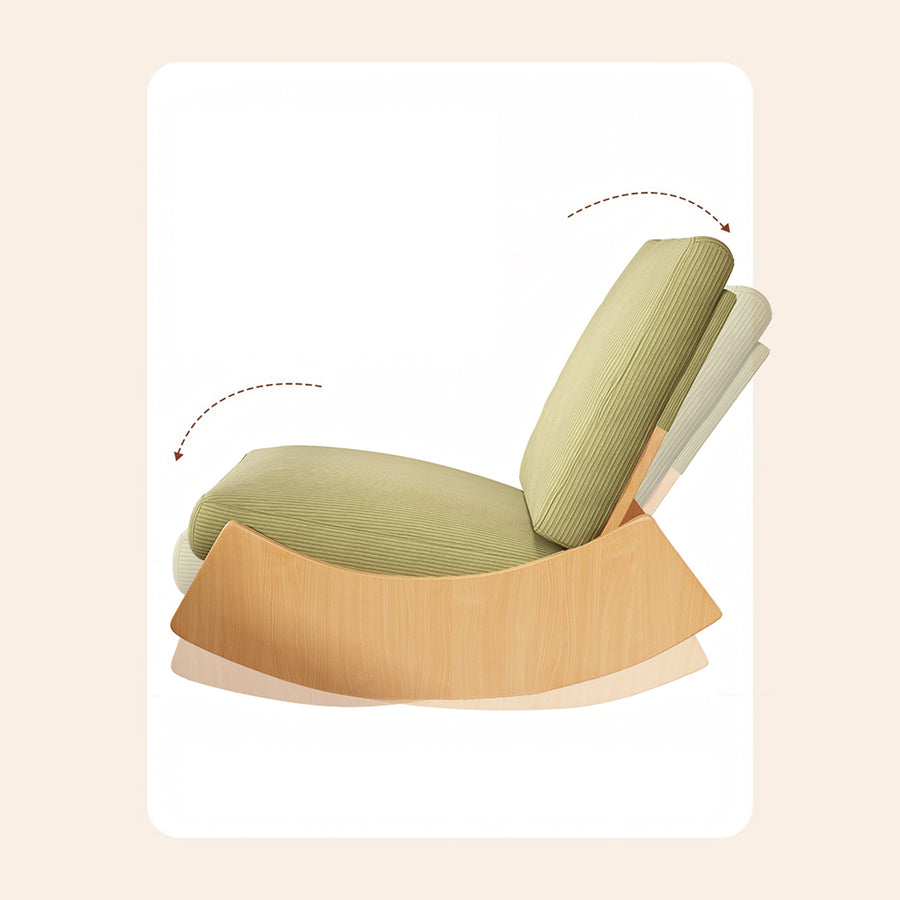 Anaya Rocking Chair, Corduroy & Wood styled for armchair for living room