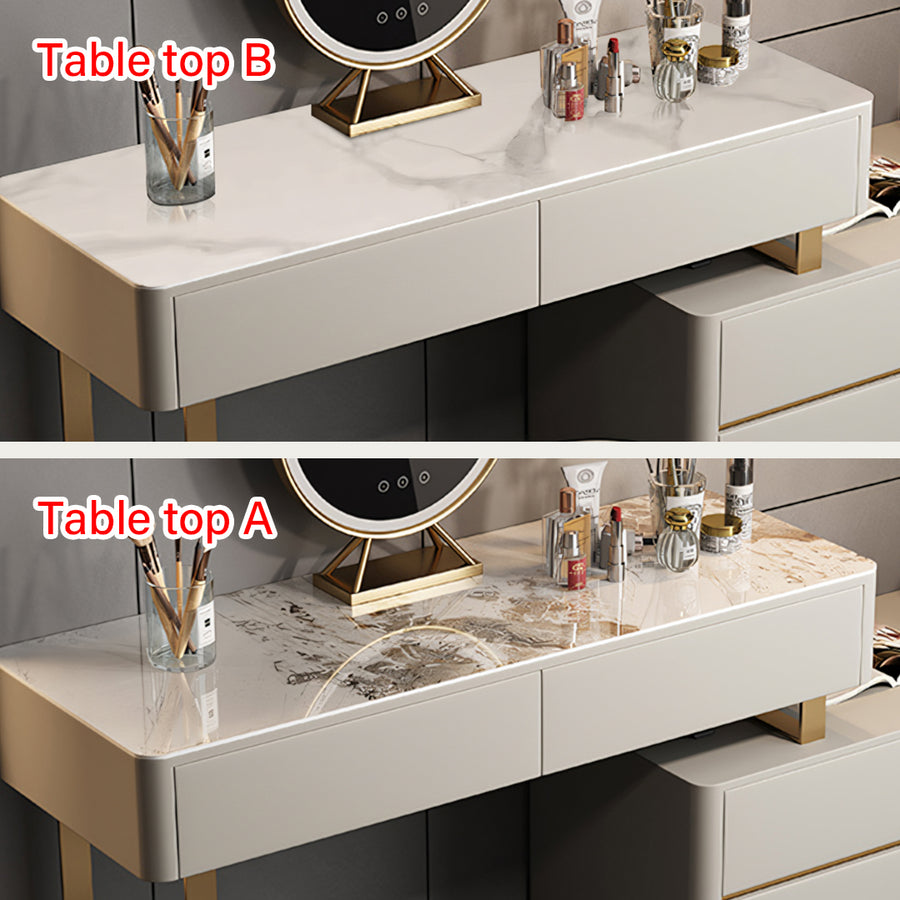 Hastings Corner Dressing Table With Sideboard & Mirror cabinet and shelf detail