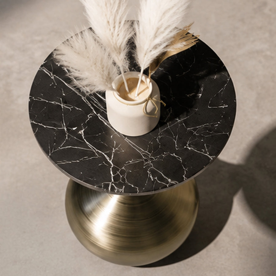 Geoff Side Table, Marble Effect