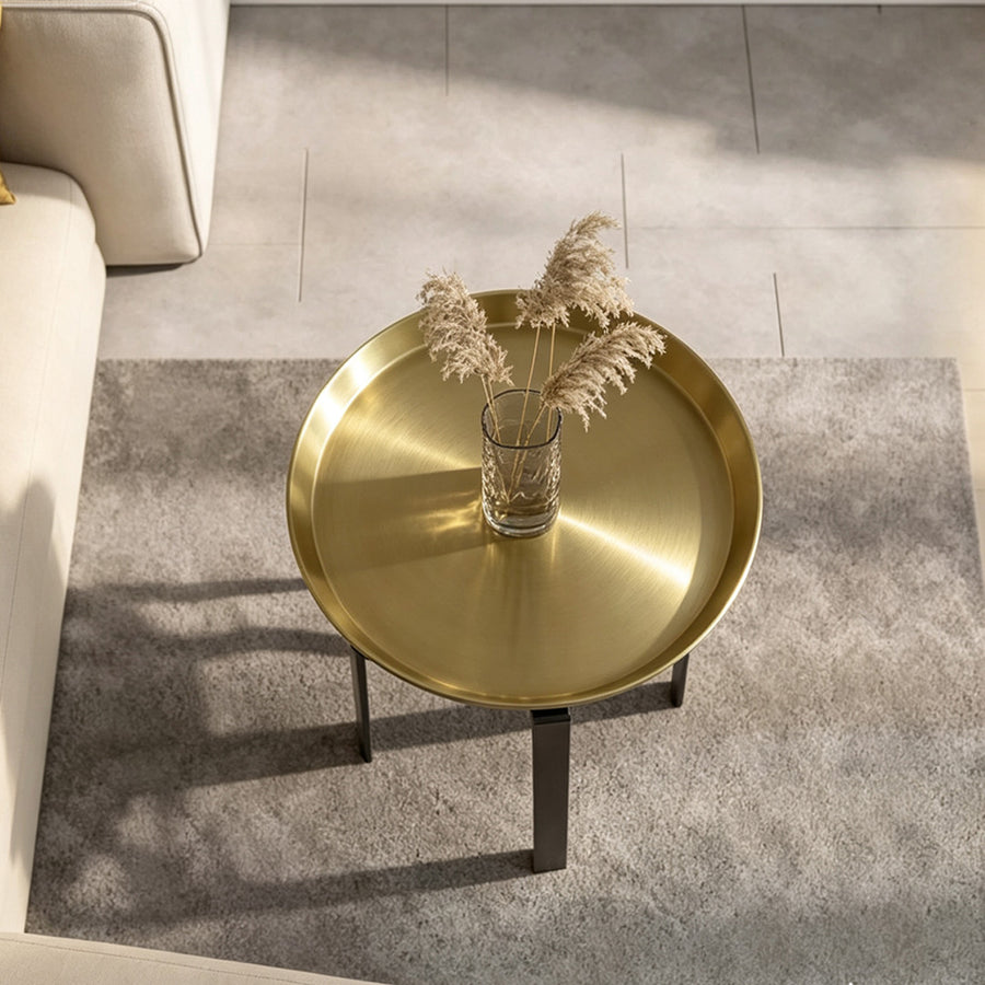 Giles Side Table, Copper Carbon & Metal Copper