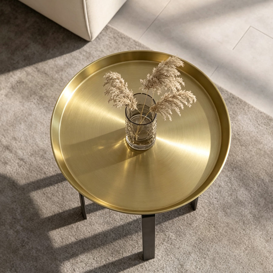 Giles Side Table, Copper Carbon & Metal Copper