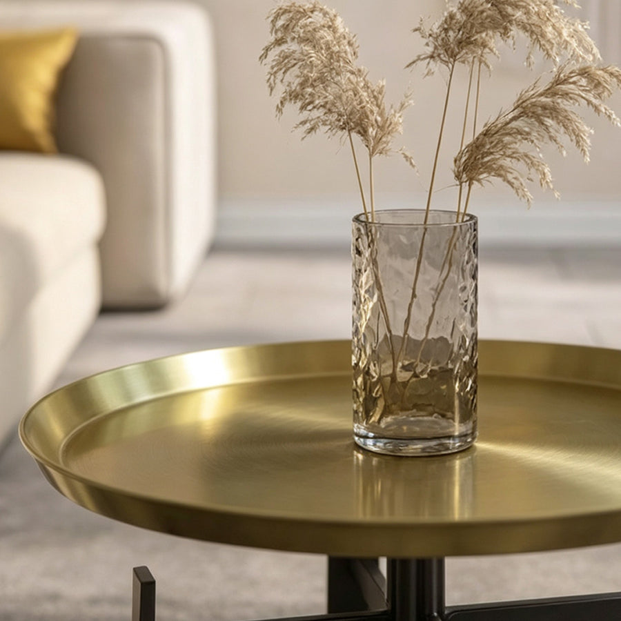 Giles Side Table, Copper Carbon & Metal Copper