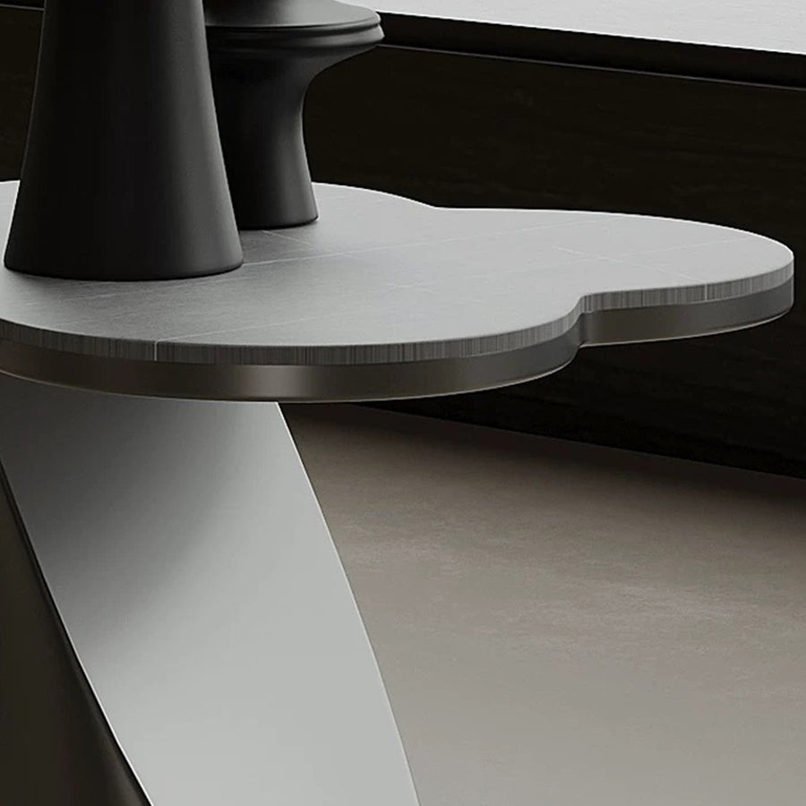 Lorna Side Table, Stainless Steel & Sintered Stone