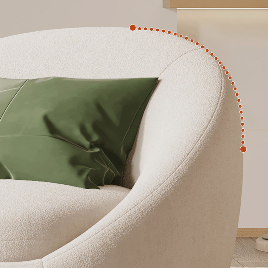 Watanabe Round Lounge Chair, Green Or White detail view for accent chair UK