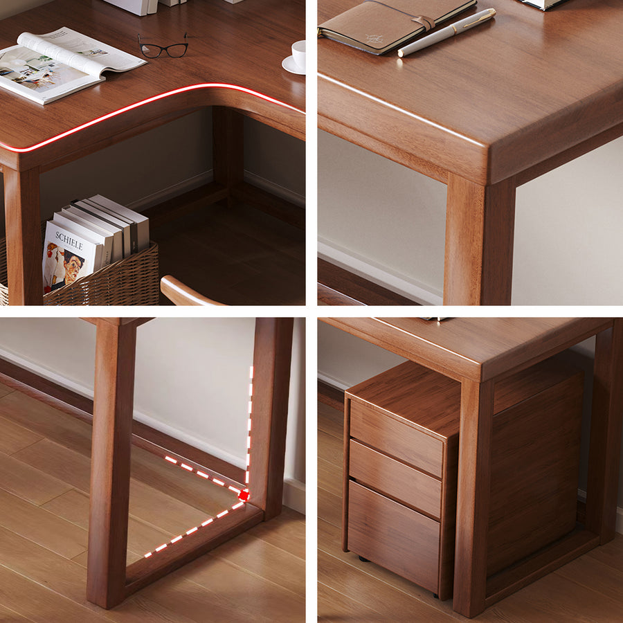 Amari L Shape Office Desk With Chest of Drawers, More Colors in a modern UK home