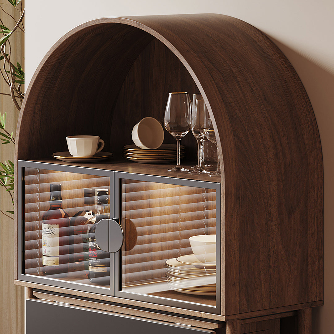 Reddy Fold Away Dining Table With Sideboard, Walnut