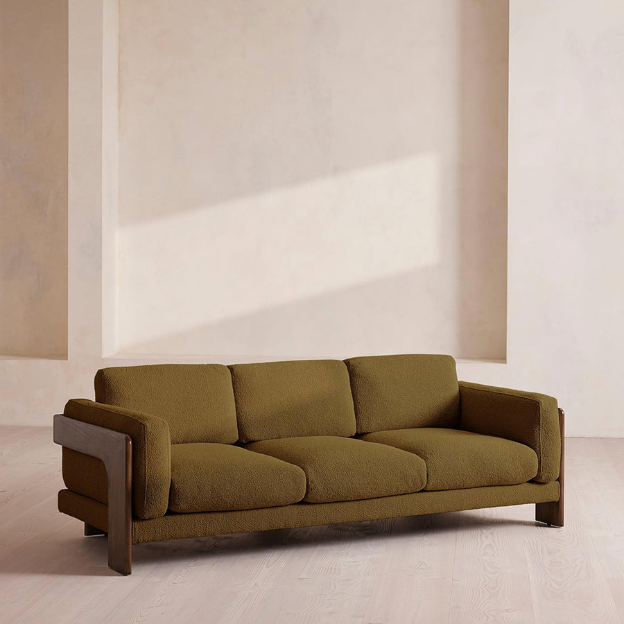 Liwanag Three Seater Sofa close-up detail and upholstery finish