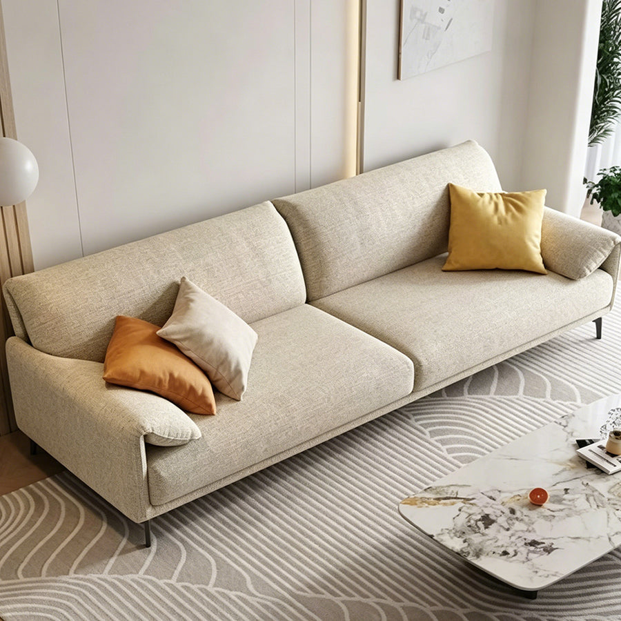 Oakley S11 Two Seater Sofa, Linen front view as a small two seater sofa