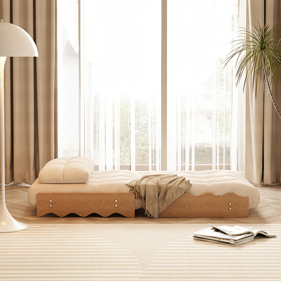 Rachman Sleeper Armchair, Single Seater Bed, Cream detail view for accent chair UK