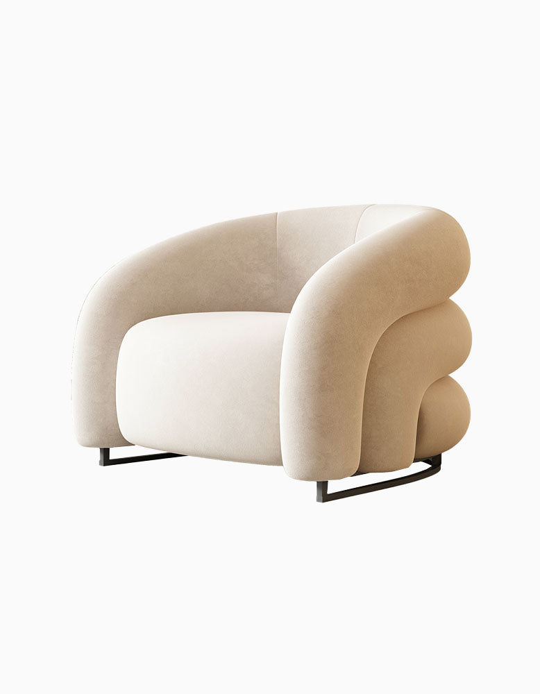 Classic U18 Armchair, White Velvet styled for accent chair UK