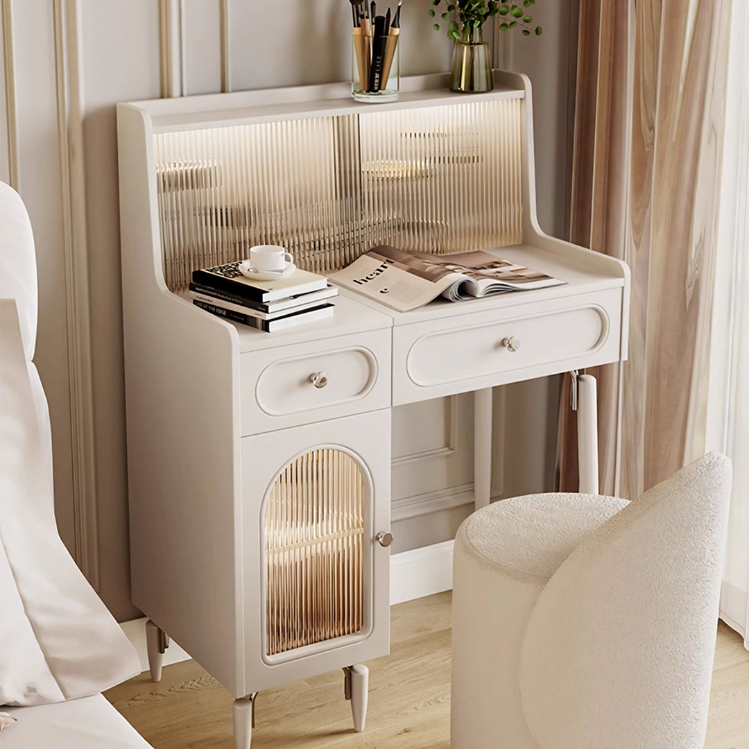 Layla Slimline Dressing Table, Small Dressing Table, Cream-Rit Concept-Rit Concept