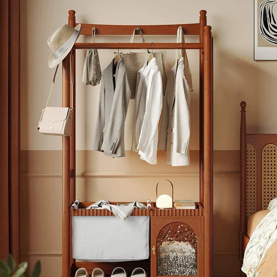 Grace Wardrobe, Cloth Rack, With Mirror