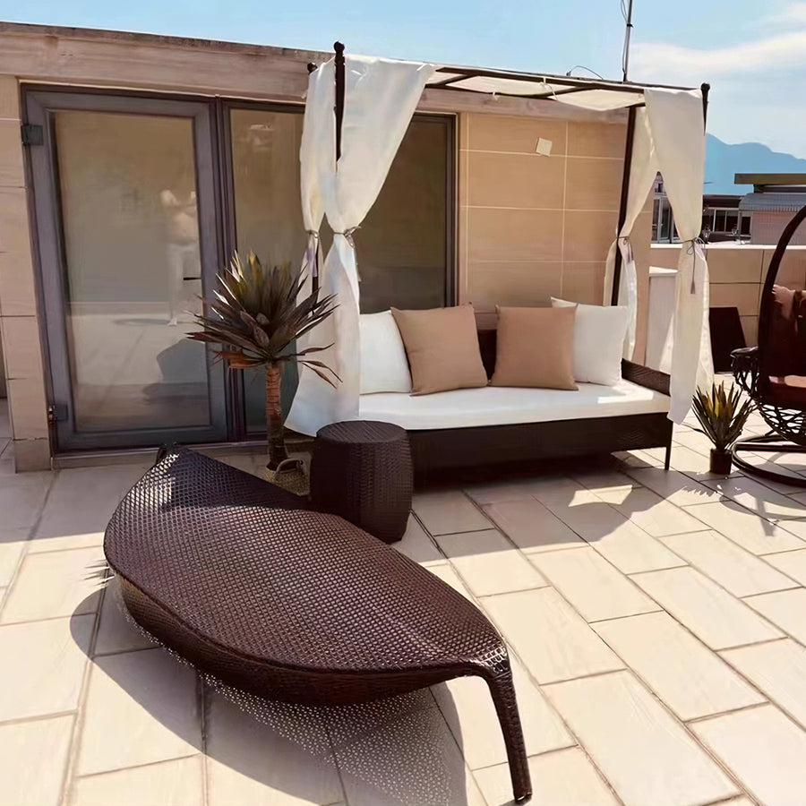 Escobar Garden Outdoor Sun Lounger, Rattan styled for chair