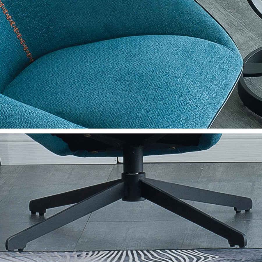 Gallo Swivel Lounge Chair With Footstool, Blue detail view for accent chair UK