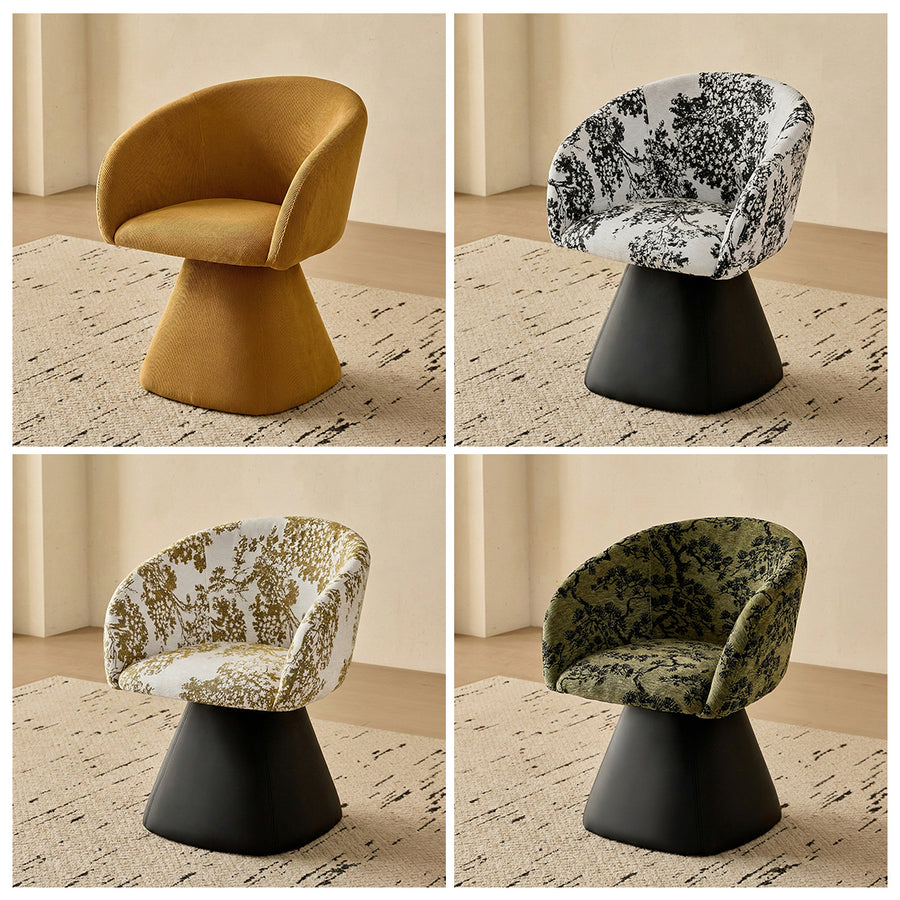 Artisan Swivel Accent Chair, Dining Chair, Linen or Boucle
