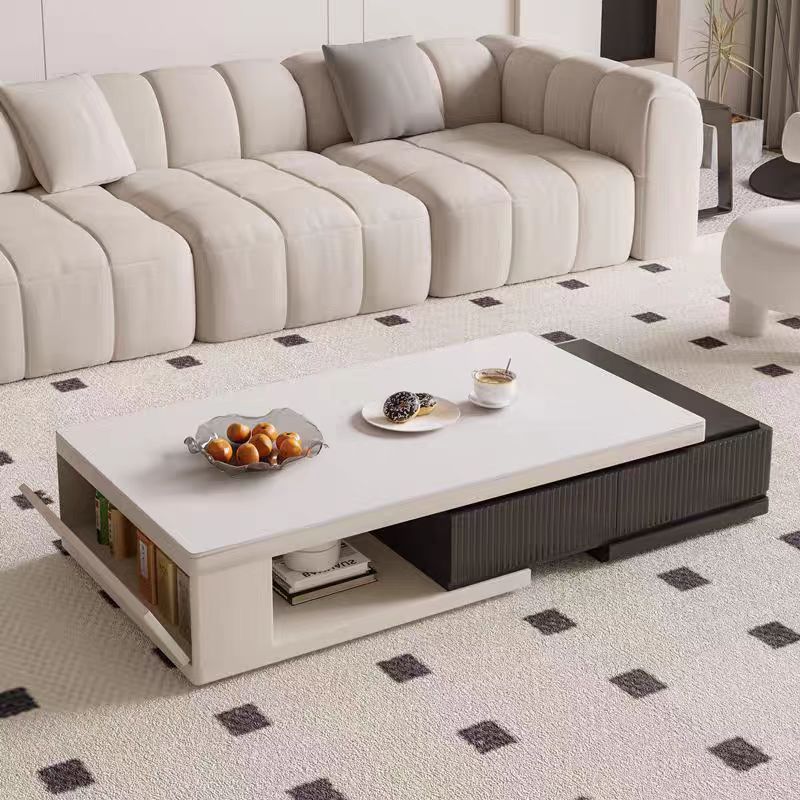 Bonnie Coffee Table, Black & White, Extendable