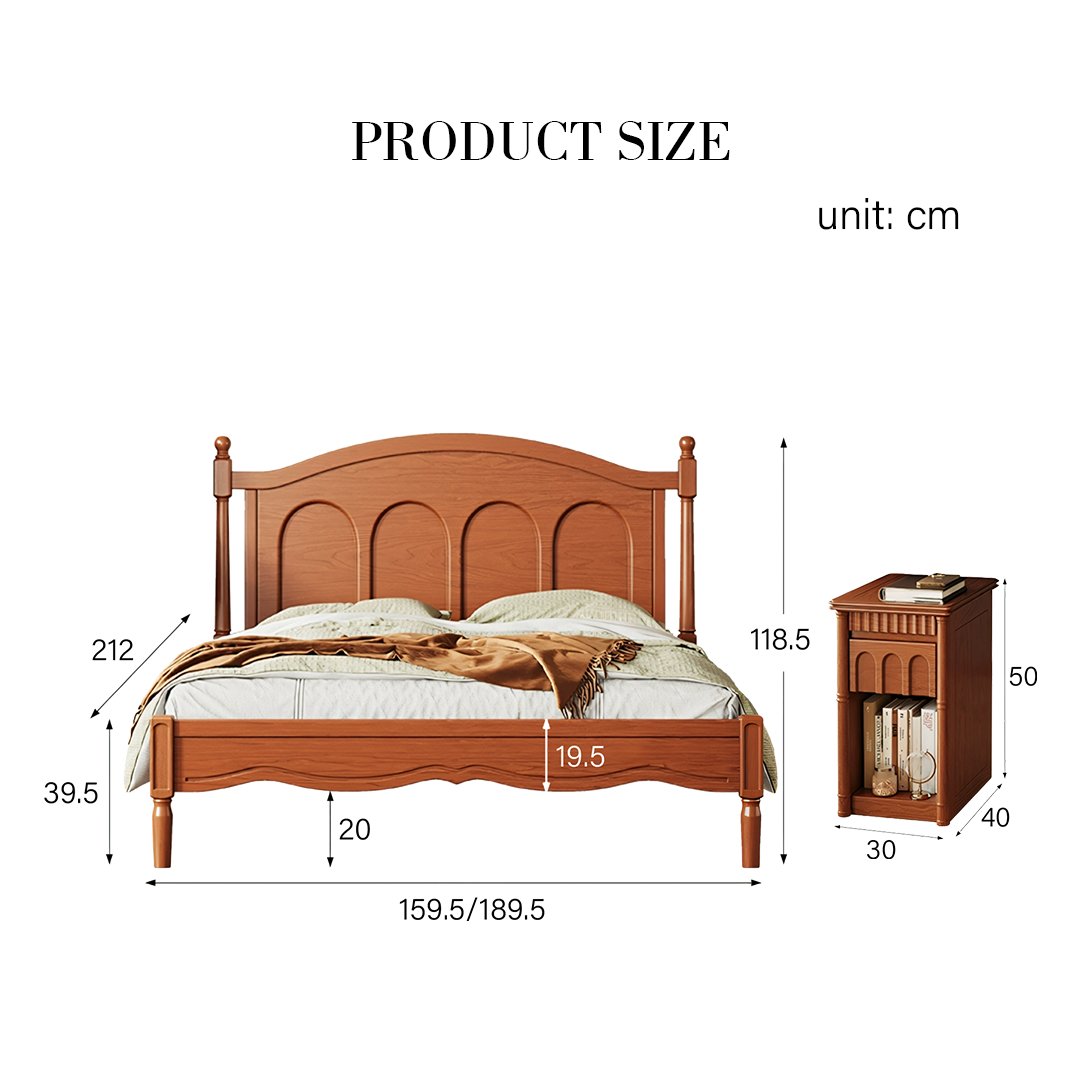 Ann Super King Size Bed, Wood, Clearance Rit Concept