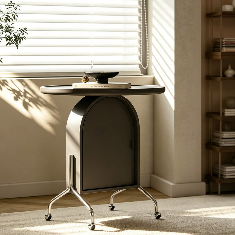 Roland Side Table with Book Storage, Black