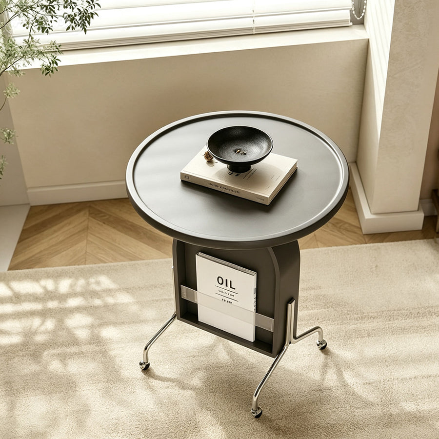 Roland Side Table with Book Storage, Black