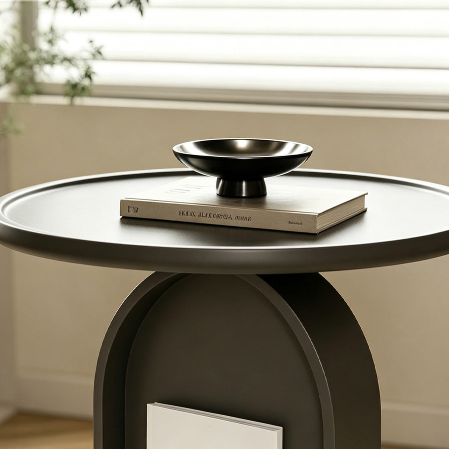Roland Side Table with Book Storage, Black