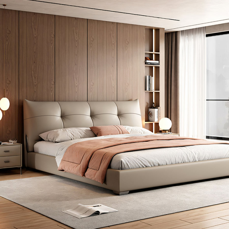 Arjun King Size Superking Size Bed, Leather in a modern UK home