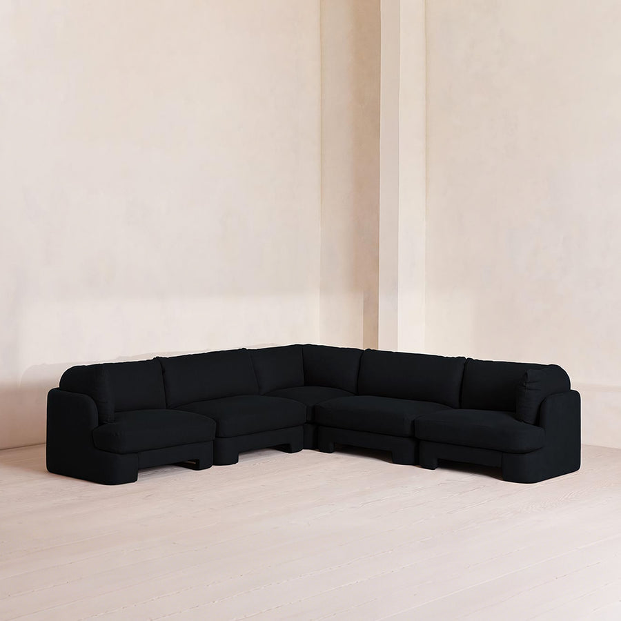 Dominguez L Shape Four Seater Sofa, Modular Corner Sofa, Boucle in a modern UK home