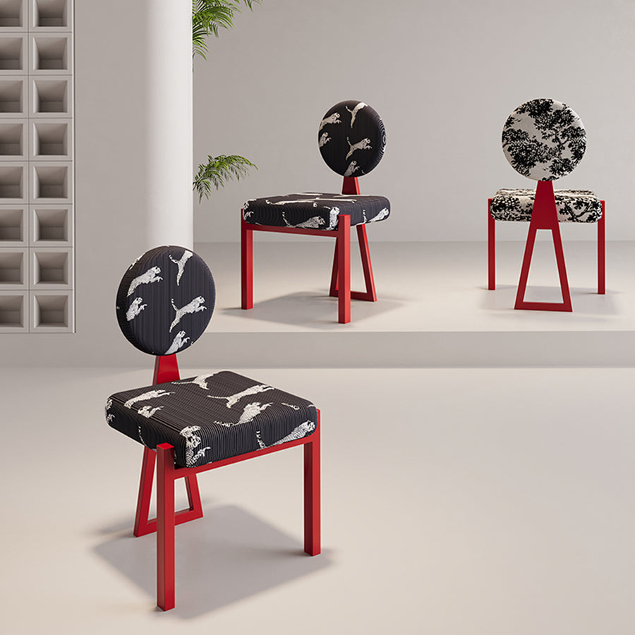 Adetokunbo Accent Dining Chair, Black & Red