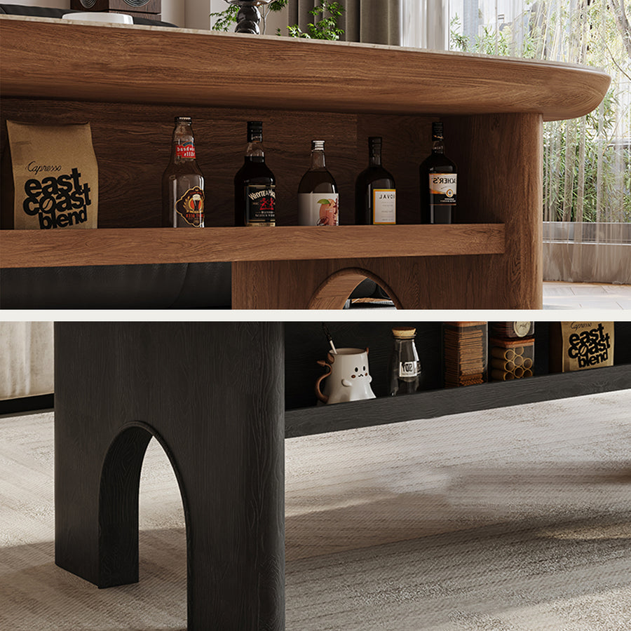 Knight Coffee Table With Storage, Wood, Oval in a modern UK home