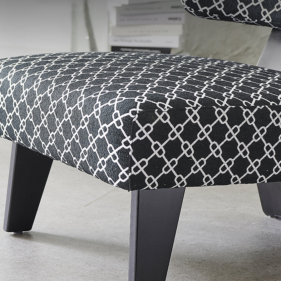 Nascimento Patterned Accent Chair, Black Armchair