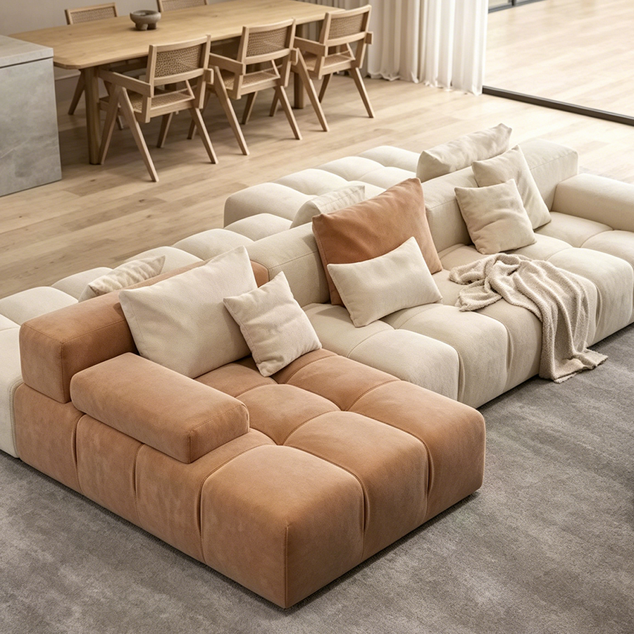 Moira Two Seater Sofa, Three Seater Sofa, Velvet front view as a small two seater sofa