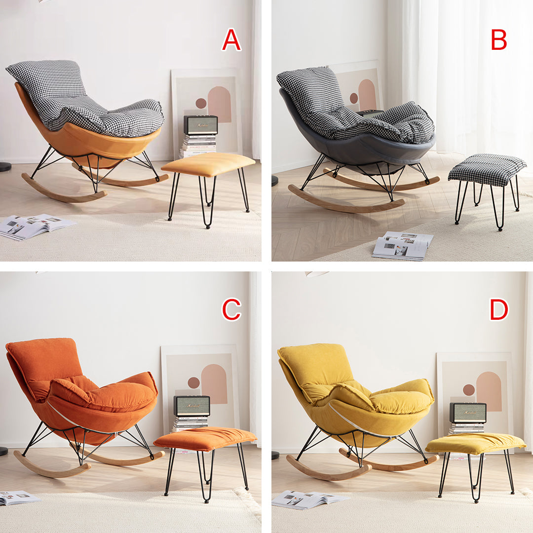 Benitez Rocking Chair With Footstool, More Colors