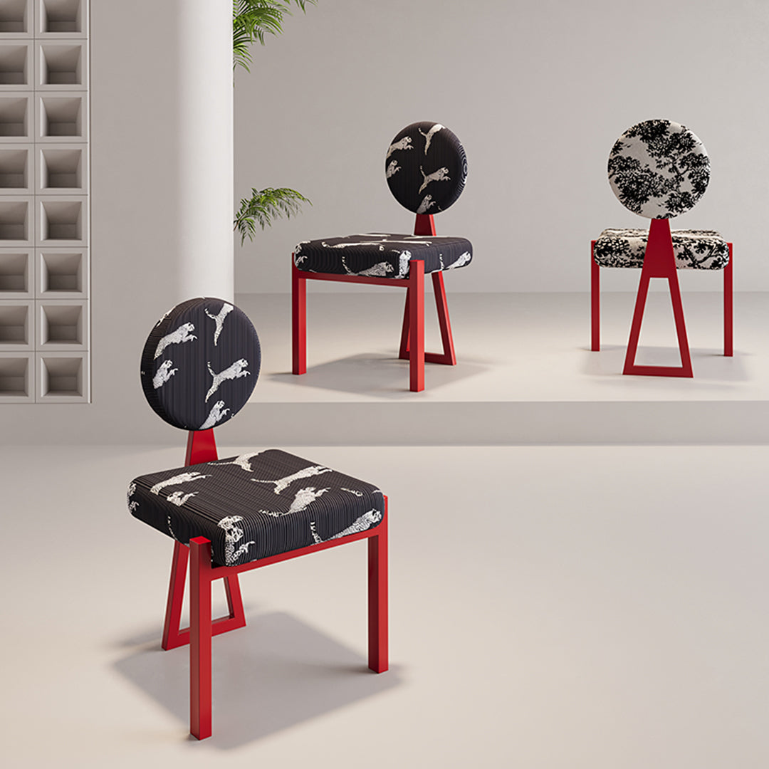Adetokunbo Accent Dining Chair, Black & Red