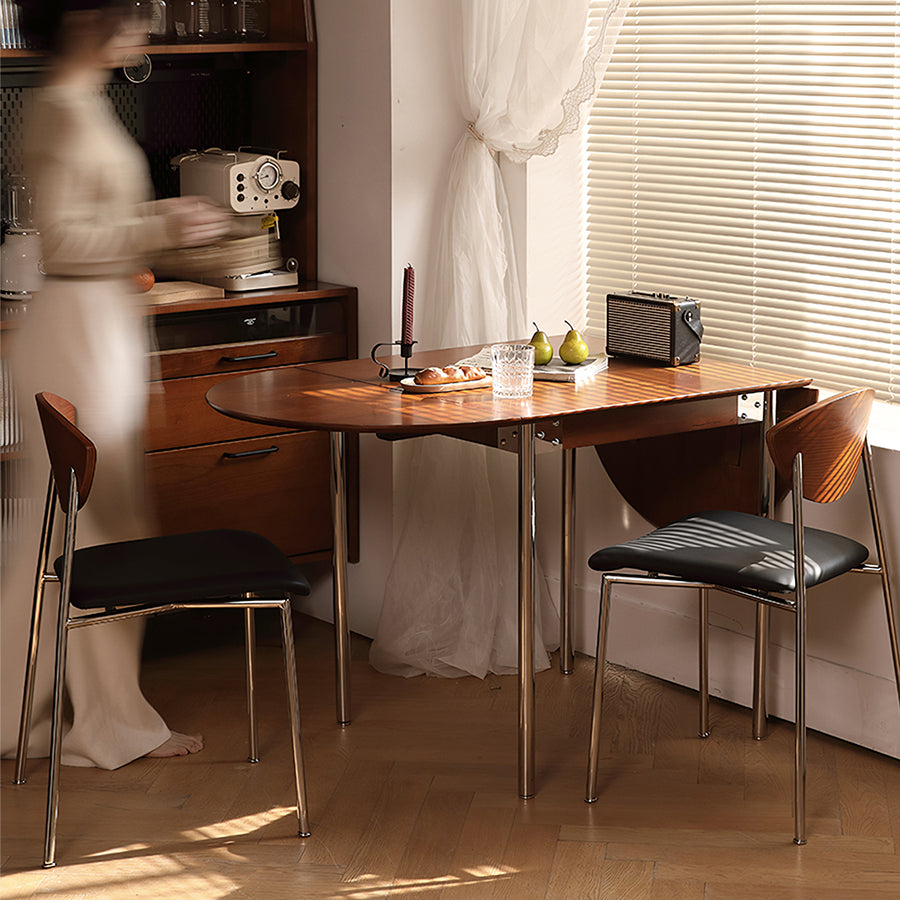 Tsvetkov Foldable Dining Table, Oval detail showing table finish and proportions