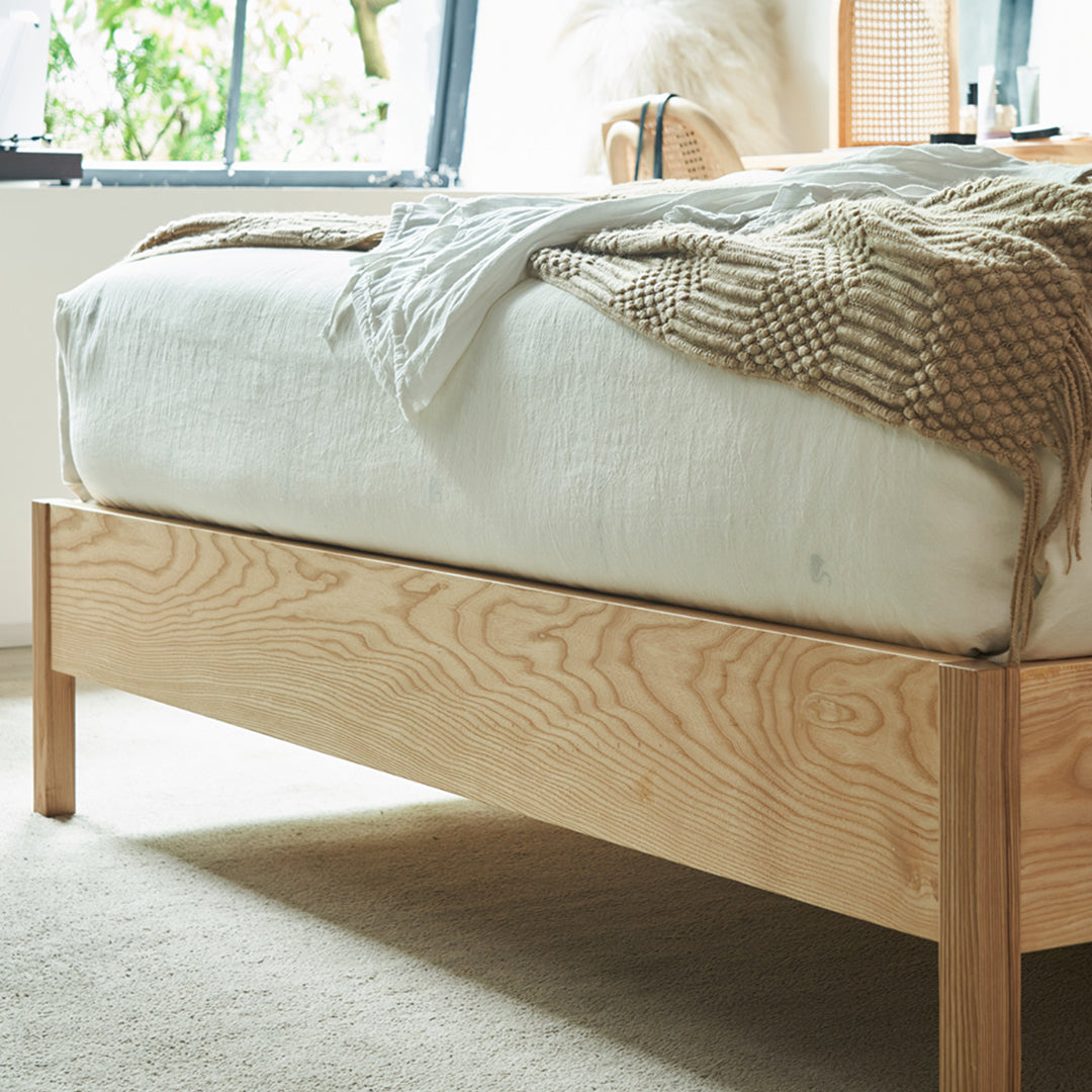 Mason King Size Bed, Superking Size Bed, Rattan & Solid Wood, Oak