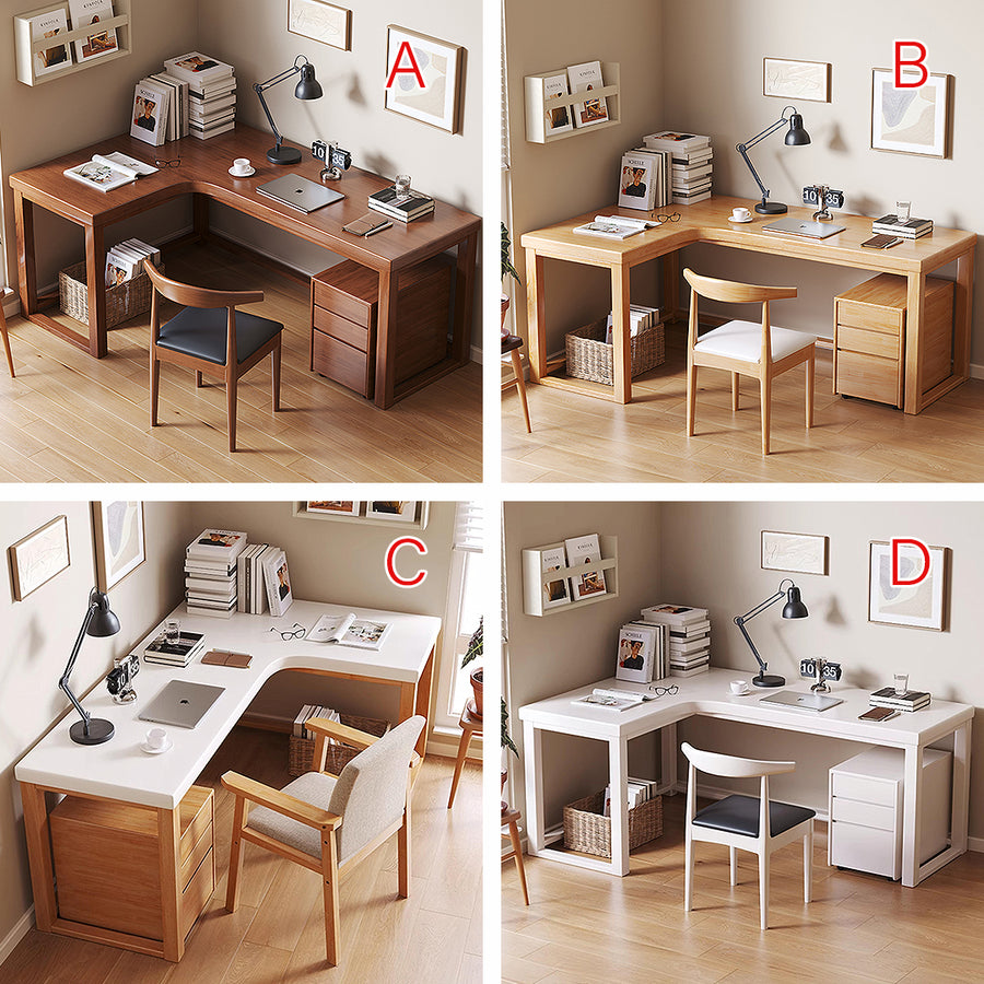 Amari L Shape Office Desk With Chest of Drawers, More Colors in a modern UK home