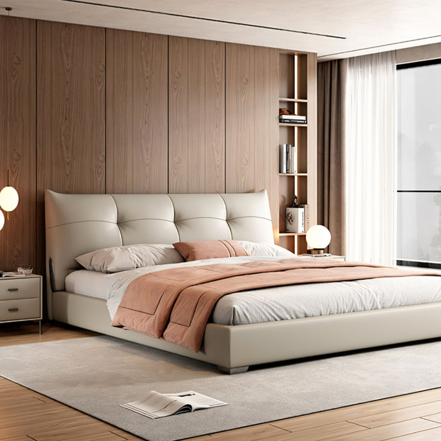 Arjun King Size Superking Size Bed, Leather - bedroom storage bed