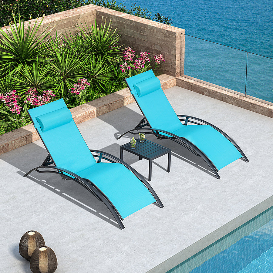 Chappell Reclining Sun Lounger With Pillow, Outdoor - modern outdoor chair