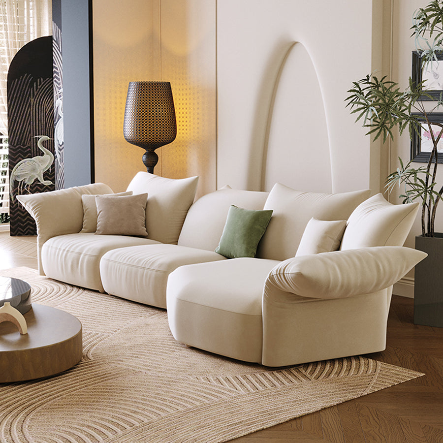 Berisha Petal Three Seater Corner Sofa close-up detail and upholstery finish